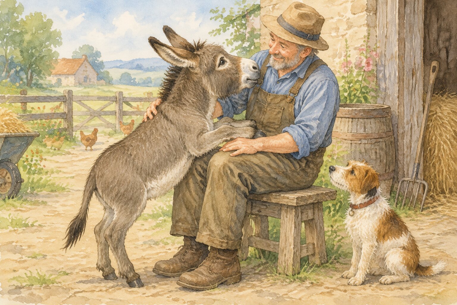O asno e o cãozinho