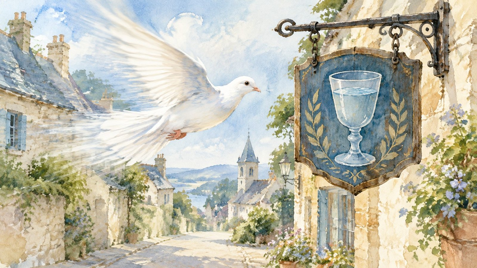 A pomba e o cálice pintado