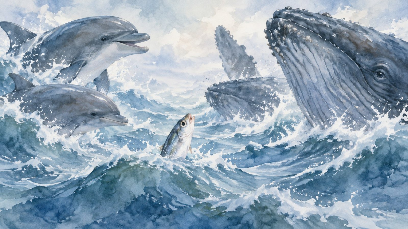 Os golfinhos, as baleias e a sardinha
