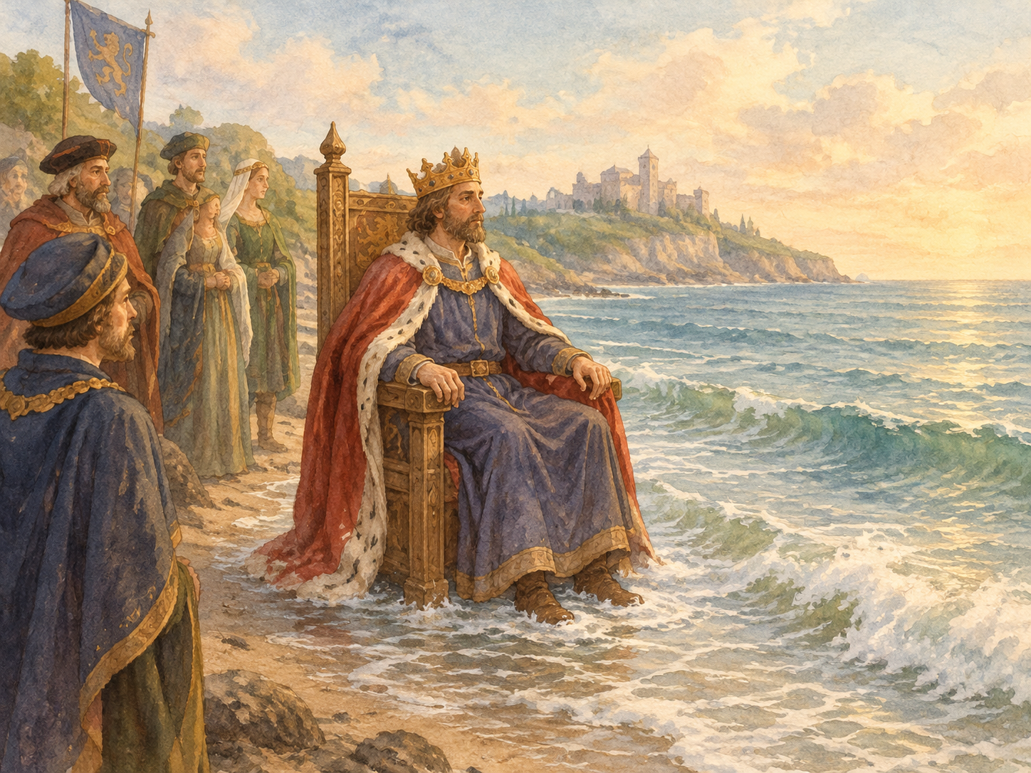 Ilustração: o rei Canuto e o mar