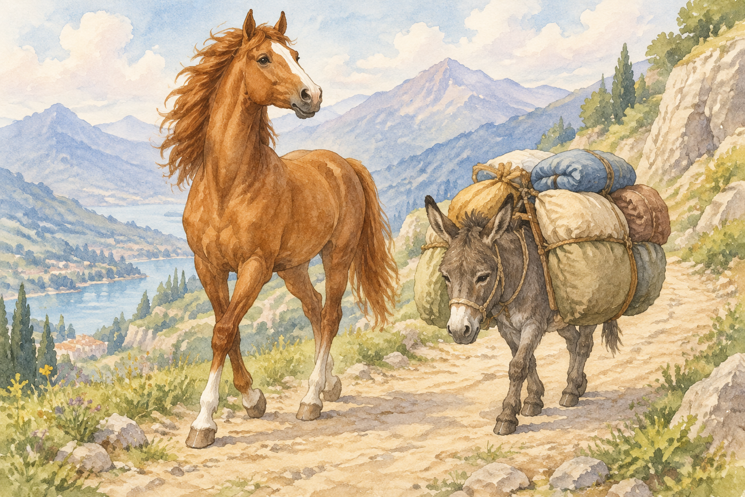 O cavalo e o asno